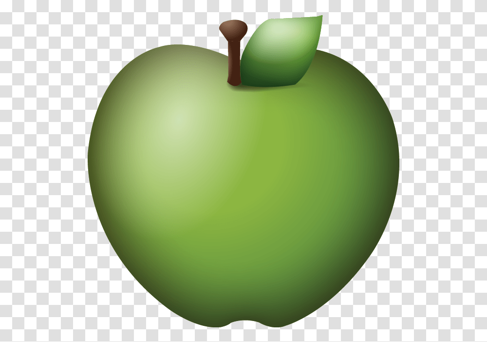 Download Green Apple Emoji Icon Green Apple Emoji, Plant, Fruit, Food, Tennis Ball Transparent Png