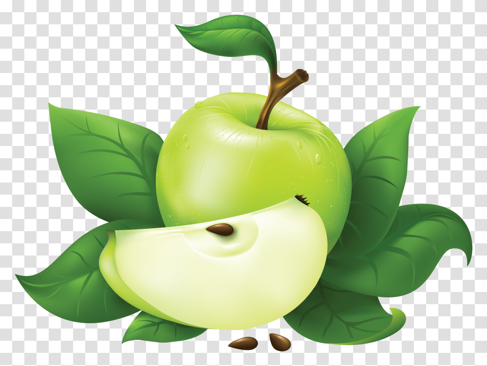Download Green Apple Free Green Apple, Plant, Fruit, Food, Leaf Transparent Png