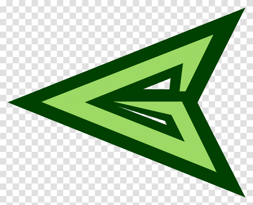 Download Green Arrow Logo Image Draw Green Arrow Logo, Triangle, Symbol, Arrowhead Transparent Png