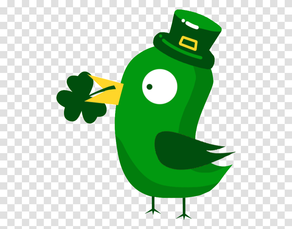 Download Green Bird With Clovers St Saint Patrick's Day Clip Art, Animal, Snowman, Outdoors, Nature Transparent Png