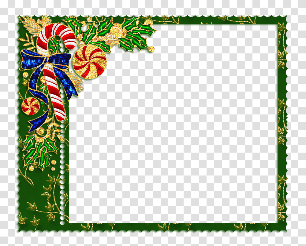 Download Green Christmas Frames Clipart Candy Cane Picture, Floral Design, Pattern Transparent Png