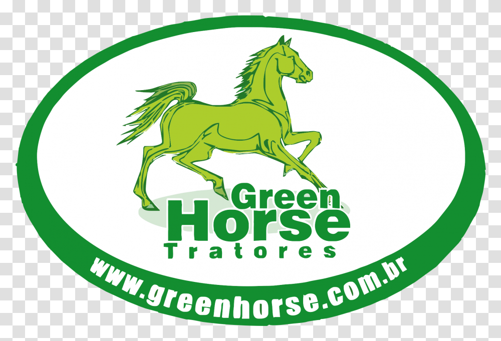 Download Green Horse Logo Green Horse Full Size Green Horse, Label, Text, Mammal, Animal Transparent Png