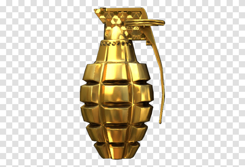 Download Grenade Gold Gold Grenade, Weapon, Weaponry, Bomb Transparent Png
