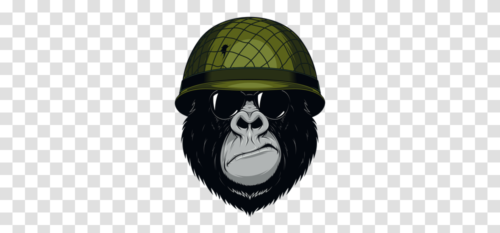 Download Grit Gorilla Knob Sticker Goriila Cartoon With Smoking Gorilla Cartoon, Ape, Wildlife, Mammal, Animal Transparent Png