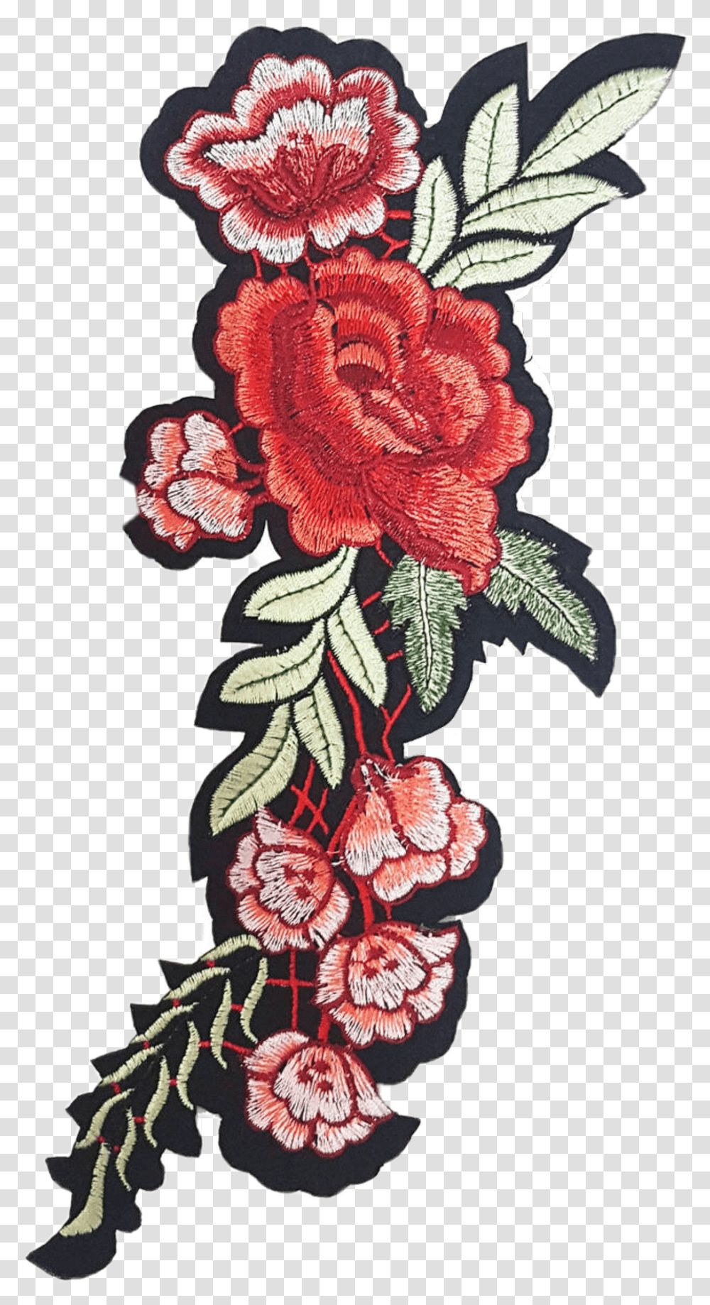 Download Gucci Mane Gucci Rose Gucci Flower, Pattern, Embroidery, Plant, Blossom Transparent Png