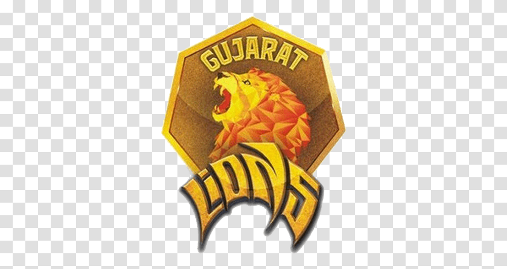 Download Gujarat Lions Logo Gujarat Lions Logo, Symbol, Trademark, Label, Text Transparent Png