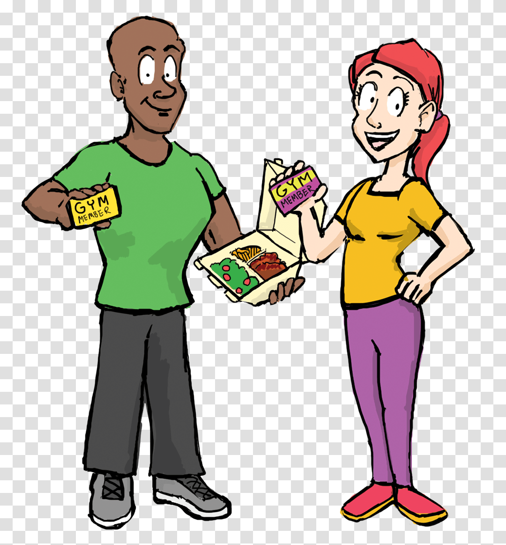 Download Gym People Cartoon, Person, Clothing, Poster, Advertisement Transparent Png