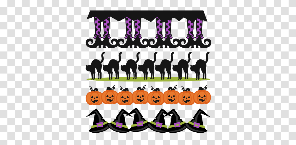 Download Halloween Borders Svg Scrapbook Cut File Cute Cute Halloween Banner Clipart, Text, Poster, Advertisement, Pac Man Transparent Png