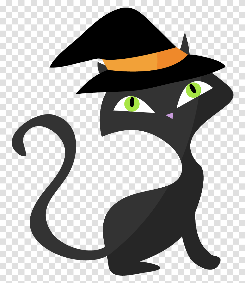 Download Halloween Cat Draw A Witch's Cat Costume Hat, Label, Text, Animal, Pet Transparent Png