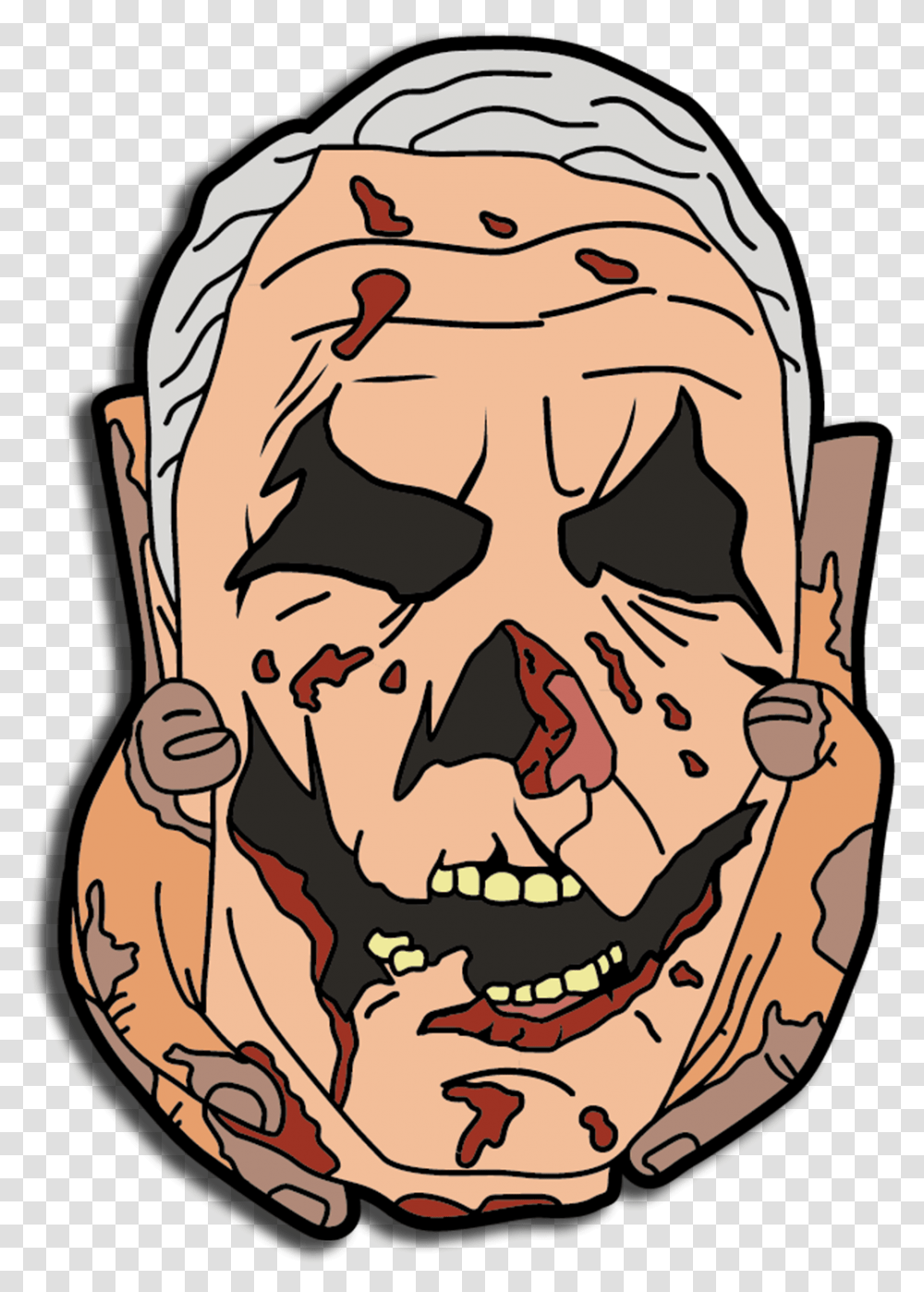 Download Halloween Enamel Pin Horror Image With Clip Art, Skin, Face, Doodle, Drawing Transparent Png