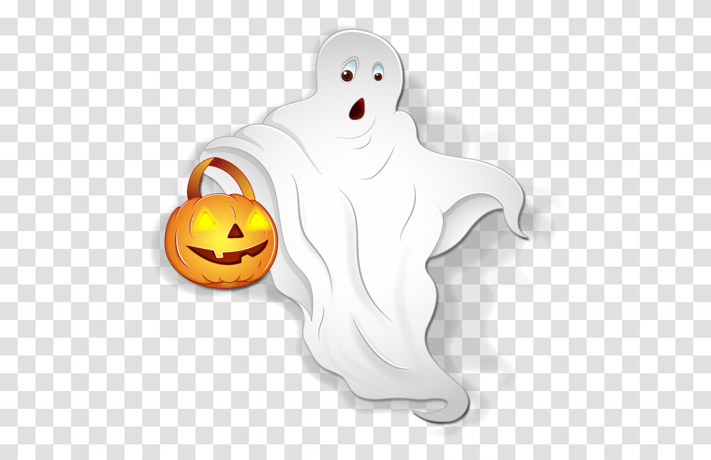 Download Halloween Ghost Halloween Ghost Clipart Image, Pumpkin, Vegetable, Plant, Food Transparent Png