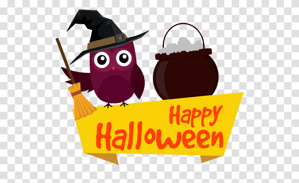 Download Halloween Vector Free Graphics Owl Cartoon Happy Halloween, Plant, Poster, Advertisement, Bowl Transparent Png