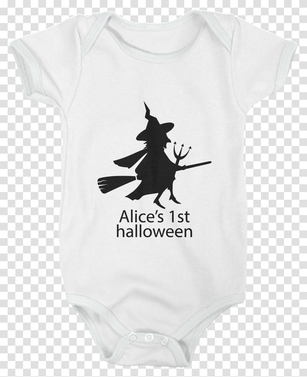 Download Halloween Witch Babygrow Silhouette Full Size, Clothing, T-Shirt, Animal, Underwear Transparent Png
