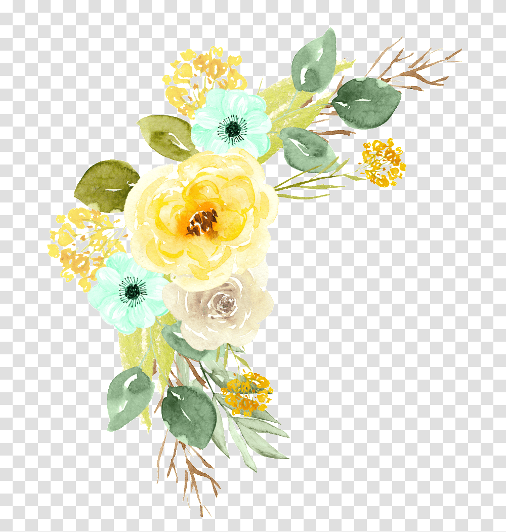 Download Hand Background Painted Flowers, Graphics, Art, Floral Design, Pattern Transparent Png
