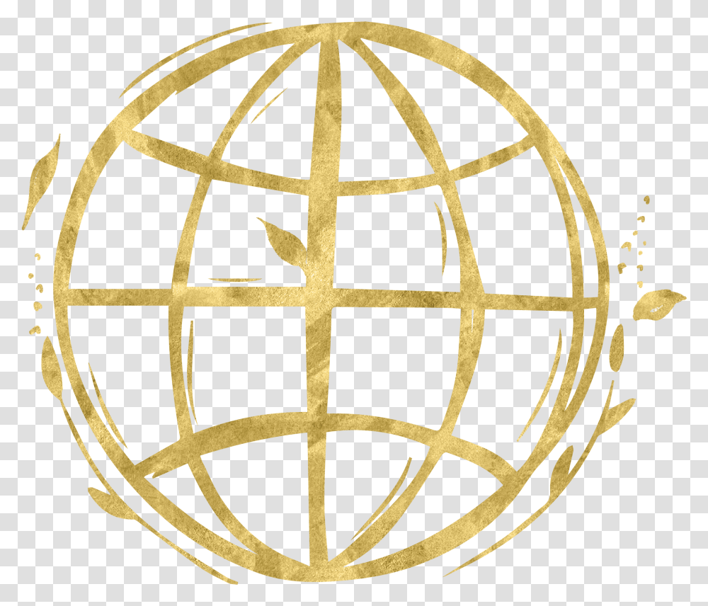 Download Hand Drawn Social Media Gold World Icon Gold Website Icon, Grenade, Bomb, Weapon, Weaponry Transparent Png