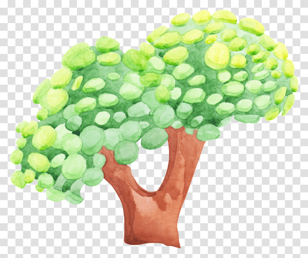Download Hand Painted A Big Tree Portable Network Graphics, Plant, Rattle, Slingshot, Green Transparent Png
