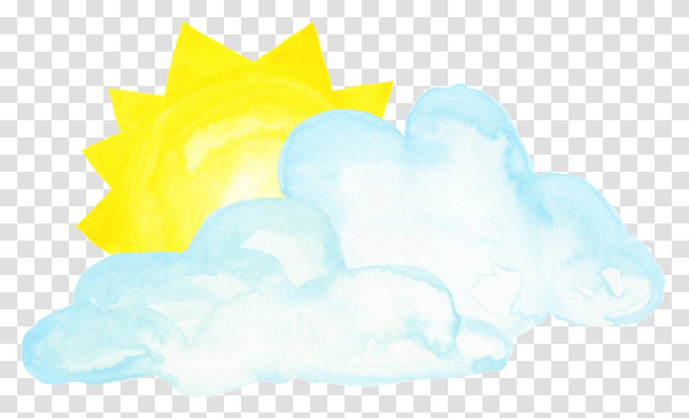 Download Hand Painted By The Clouds Blocking Half Of Sun Sun And Clouds Sketch, Nature, Outdoors, Ice, Pillow Transparent Png