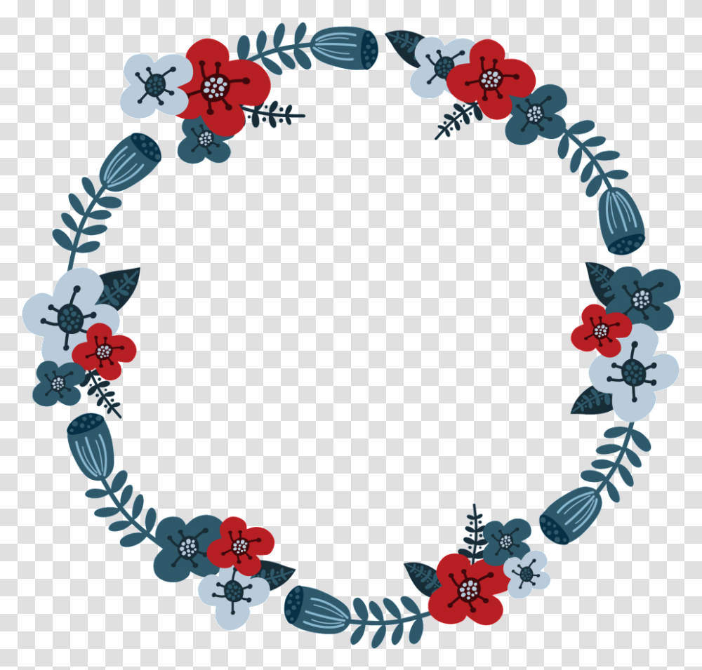 Download Hand Painted Flowers Weeds Round Garland Craft, Bracelet, Jewelry, Accessories, Accessory Transparent Png