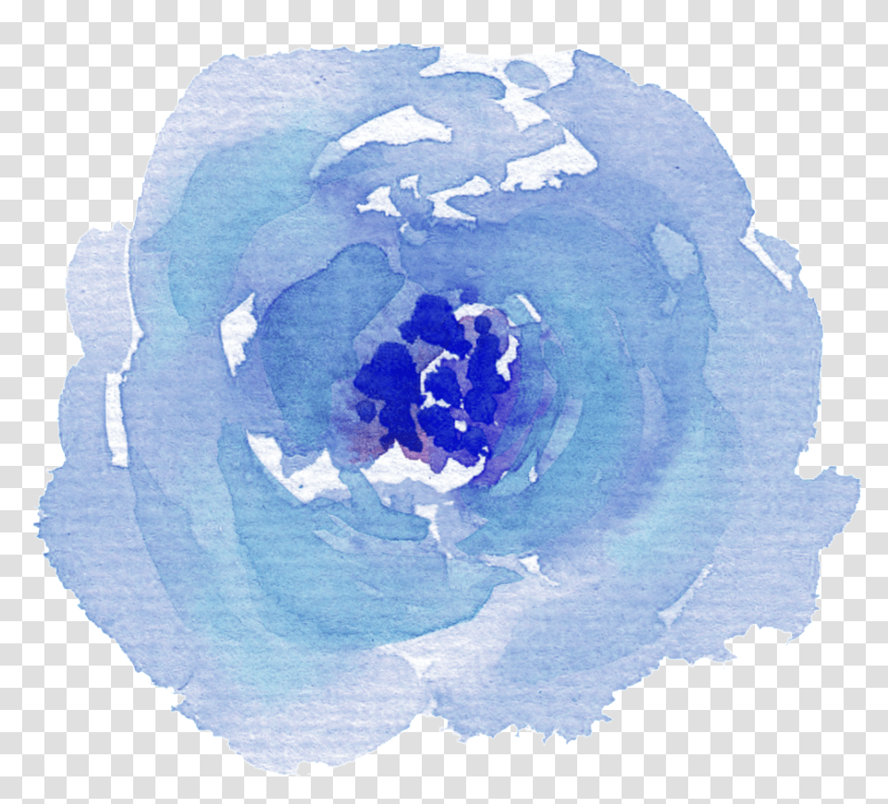 Download Hand Painted Purple Blue Watercolor Flower Blue Watercolor Rose, Outer Space, Astronomy, Planet, Rug Transparent Png