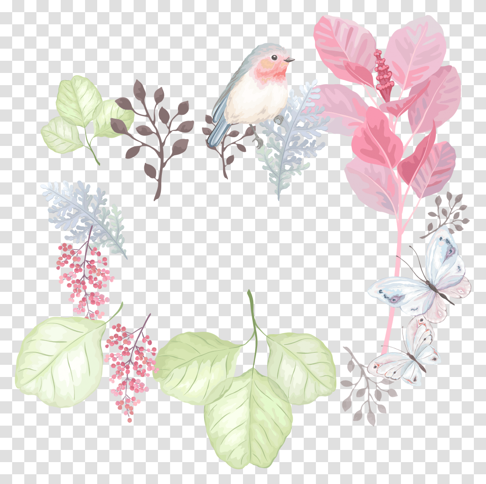 Download Hand Painted Watercolor Heart Shaped Leaf Vectors Canary, Bird, Animal, Plant, Flower Transparent Png
