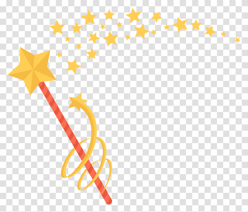 Download Hand Painted Yellow Star Celebration Vector Wand Magic, Symbol, Star Symbol, Bow Transparent Png