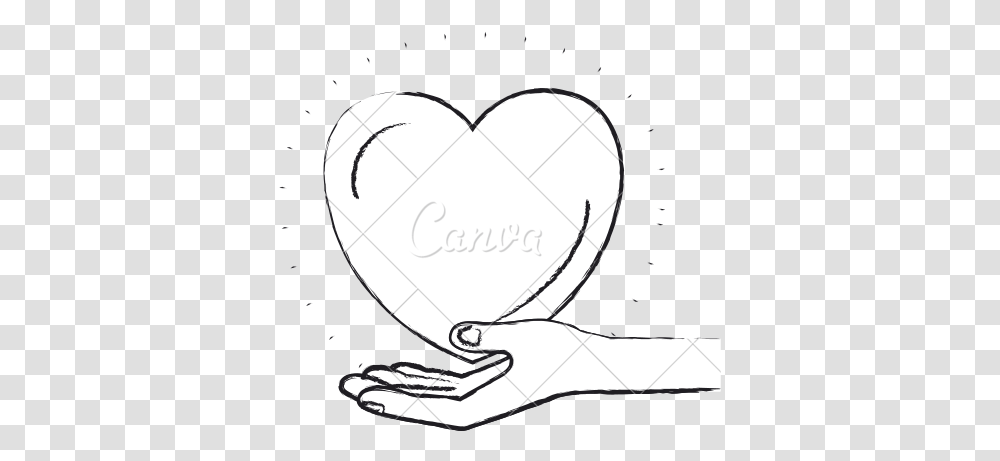 Download Hand Palm Drawing Illustration Heart, Text, Cushion, Pillow Transparent Png