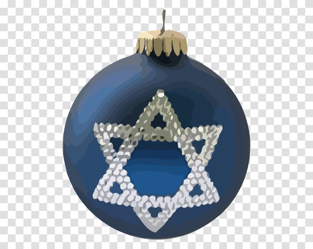 Download Hanukkah Christmas Ornament Star Of David Ornament, Birthday Cake, Dessert, Food, Sphere Transparent Png