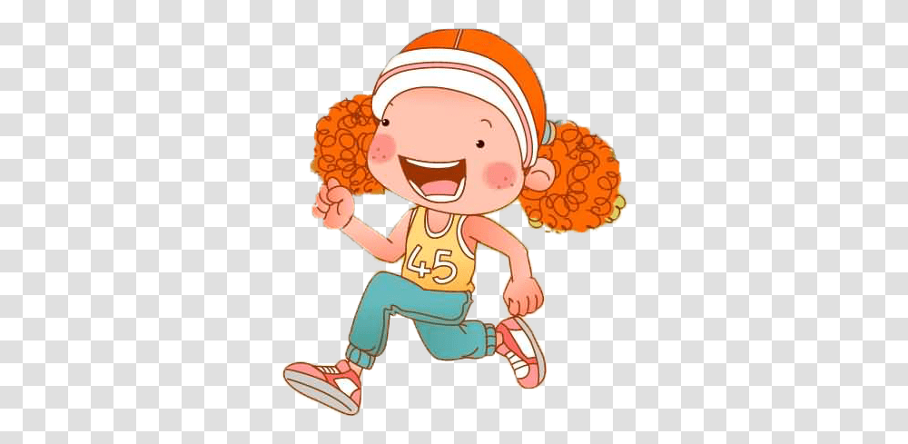 Download Happy Apple Running Clipart Animated Girl Running, Person, Human, Cupid Transparent Png