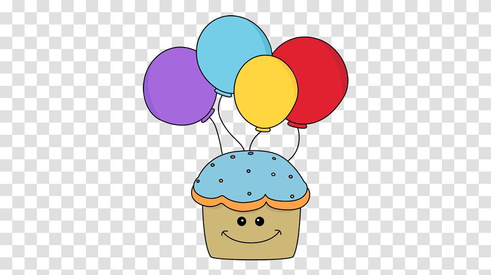 Download Happy Birthday Cupcake Clipart Balloons Cute Birthday Clipart Free, Cream, Dessert, Food, Creme Transparent Png