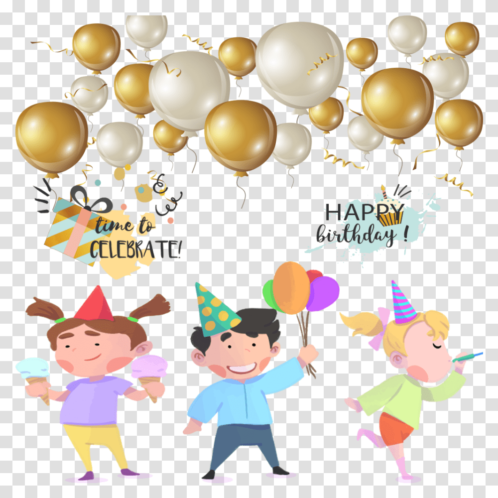 Download Happy Birthday Image Birthday Invitation Card Happy Birthday To The Little One, Clothing, Apparel, Party Hat, People Transparent Png