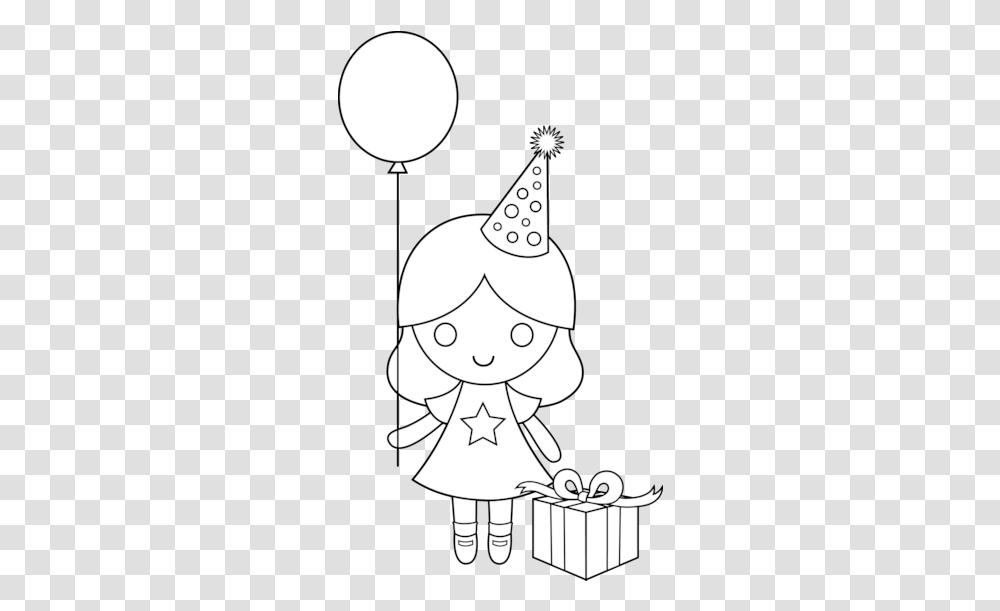 Download Happy Birthday Line Drawing Easy Birthday Drawing For Kids, Clothing, Apparel, Tree, Plant Transparent Png
