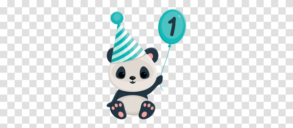 Download Happy Birthday Panda Clipart Giant Panda Birthday Clip, Apparel, Party Hat Transparent Png