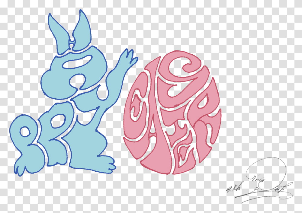 Download Happy Easter Bunny Egg Cartoon, Text, Alphabet, Calligraphy, Handwriting Transparent Png