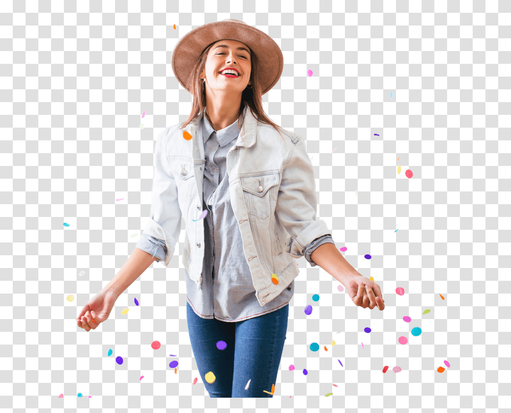 Download Happy Girl Free Download Girl Images Hd, Person, Coat, Hat Transparent Png