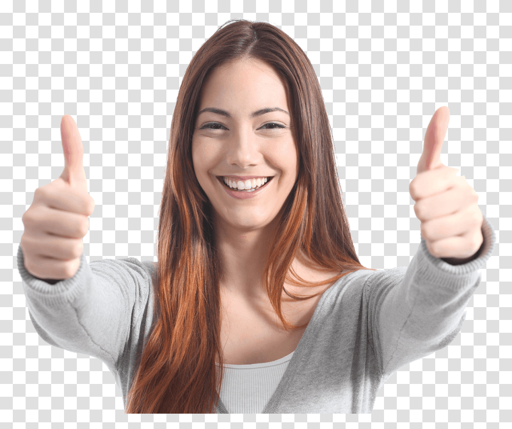 Download Happy Girl Pic Happy Girl, Thumbs Up, Person, Finger, Human Transparent Png
