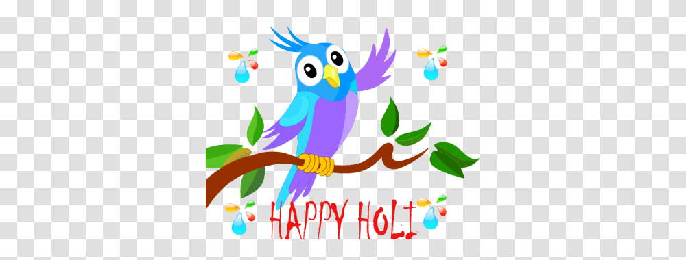 Download Happy Holi Text Free Image And Clipart, Bluebird, Animal, Floral Design Transparent Png