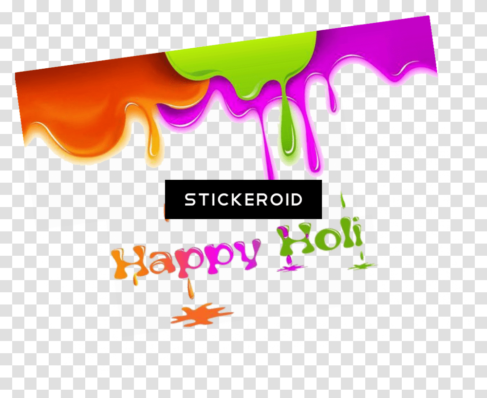 Download Happy Holi Text Graphic Design, Paper, Flyer, Poster, Advertisement Transparent Png