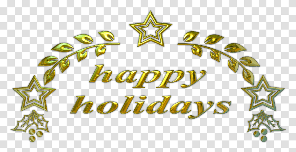 Download Happy Holidays Text 3 Holiday, Symbol, Star Symbol, Logo, Trademark Transparent Png