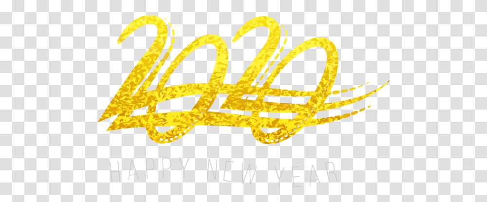 Download Happy New Year 2020 Text Yellow Font For Holiday Hq Happy New Year 2020, Word, Alphabet, Logo, Symbol Transparent Png