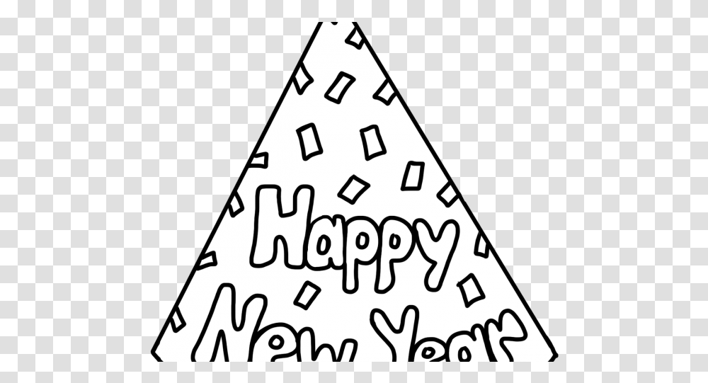 Download Happy New Year Clipart Hat New Years Coloring Pages, Triangle, Text Transparent Png