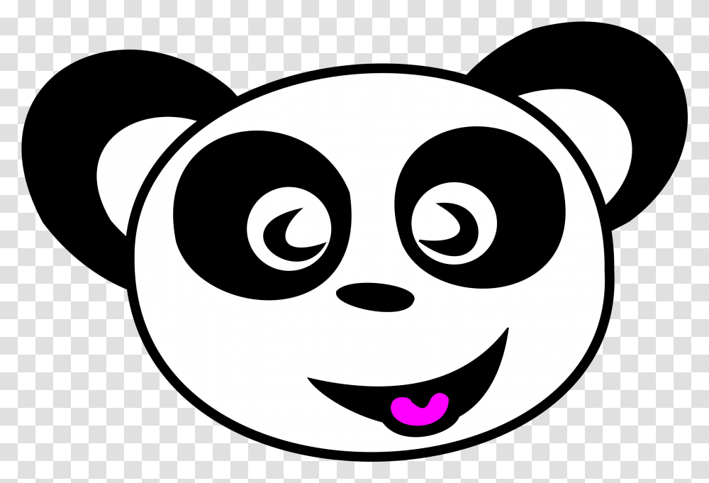 Download Happy Panda Face Clipart For Web Full Size Panda Face Background, Stencil, Symbol, Logo, Trademark Transparent Png