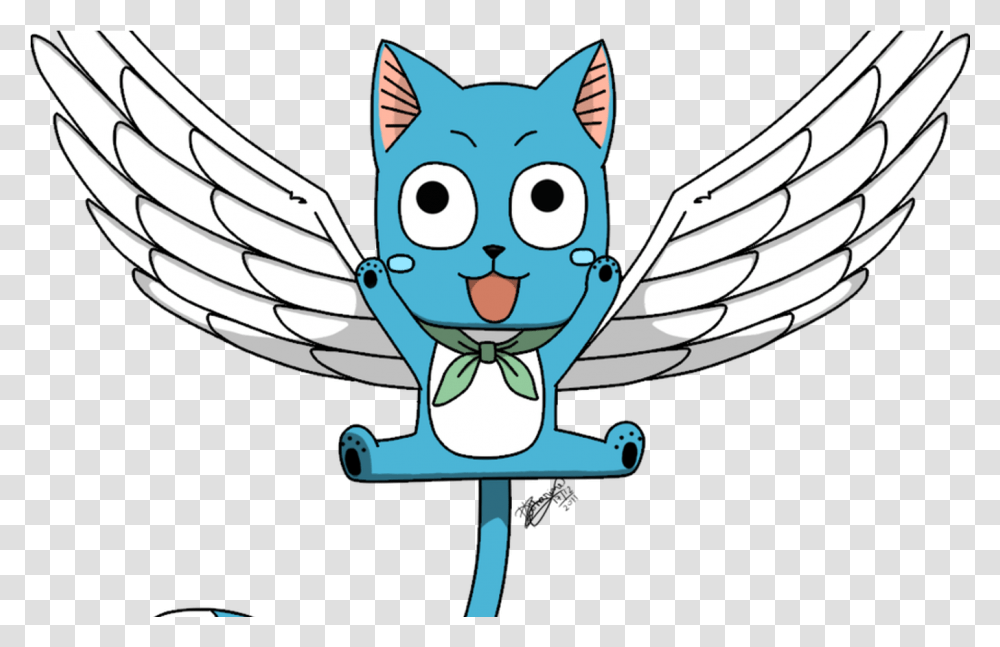 Download Happy The Cat From Fairy Tale Tail By Happy Drawing Fairy Tail Anime, Pet, Mammal, Animal, Art Transparent Png