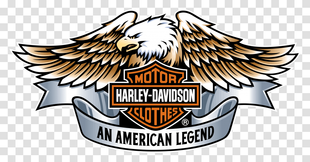 Download Harley Davidson Logo Eagle Wings Free Motor Harley Davidson Clothes, Symbol, Bird, Animal, Trademark Transparent Png