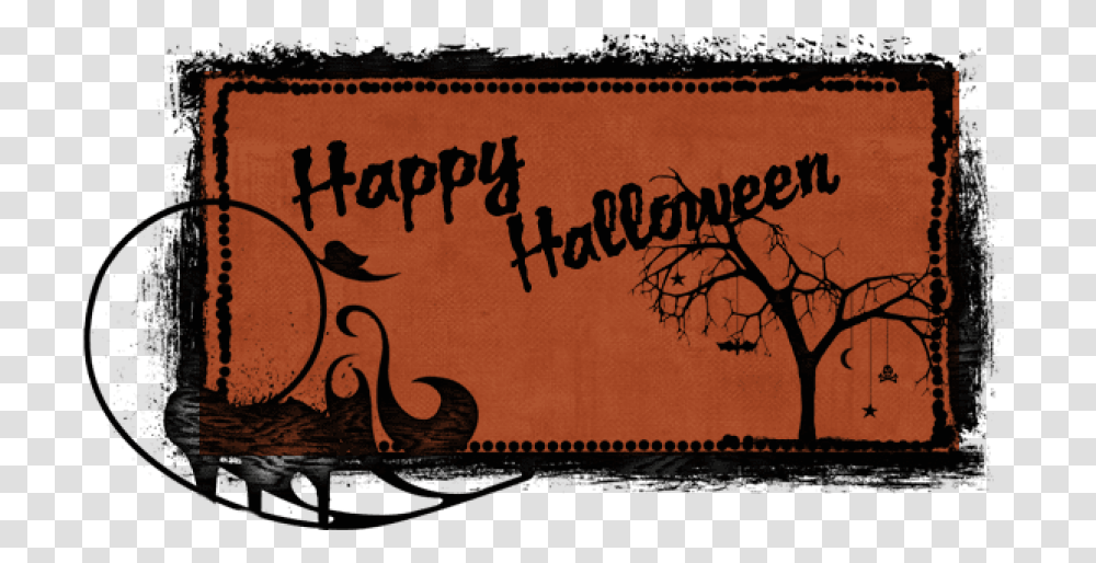 Download Haunted Tree Banner Halloween Gif Banner Halloween Gif, Text, Mat, Handwriting, Doormat Transparent Png