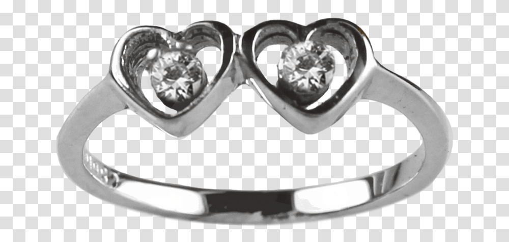 Download Hd 1 Mm Double Heart Engagement Ring Solid, Goggles, Accessories, Accessory, Sunglasses Transparent Png