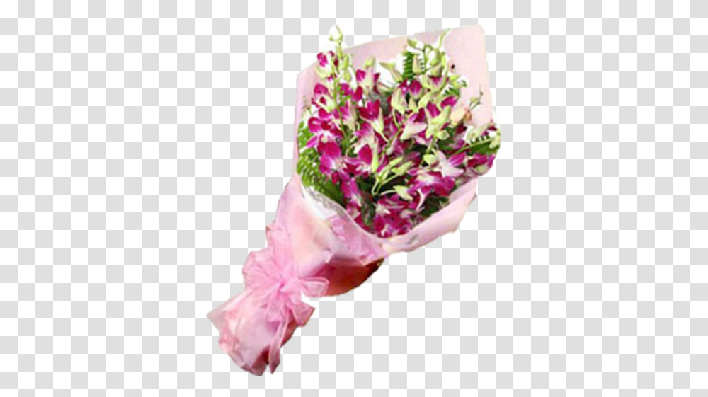 Download Hd 10 Purple Orchids Flowers Bouquet Orchid Orchid Flower Bouquet, Plant, Flower Arrangement, Blossom Transparent Png