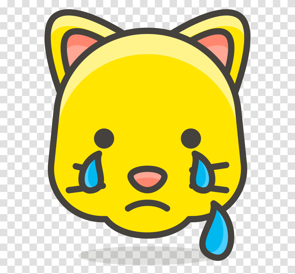 Download Hd 103 Crying Cat Face Draw Heart Eye Emoji Draw A Sad Cat Face, Label, Text, Backpack, Bag Transparent Png