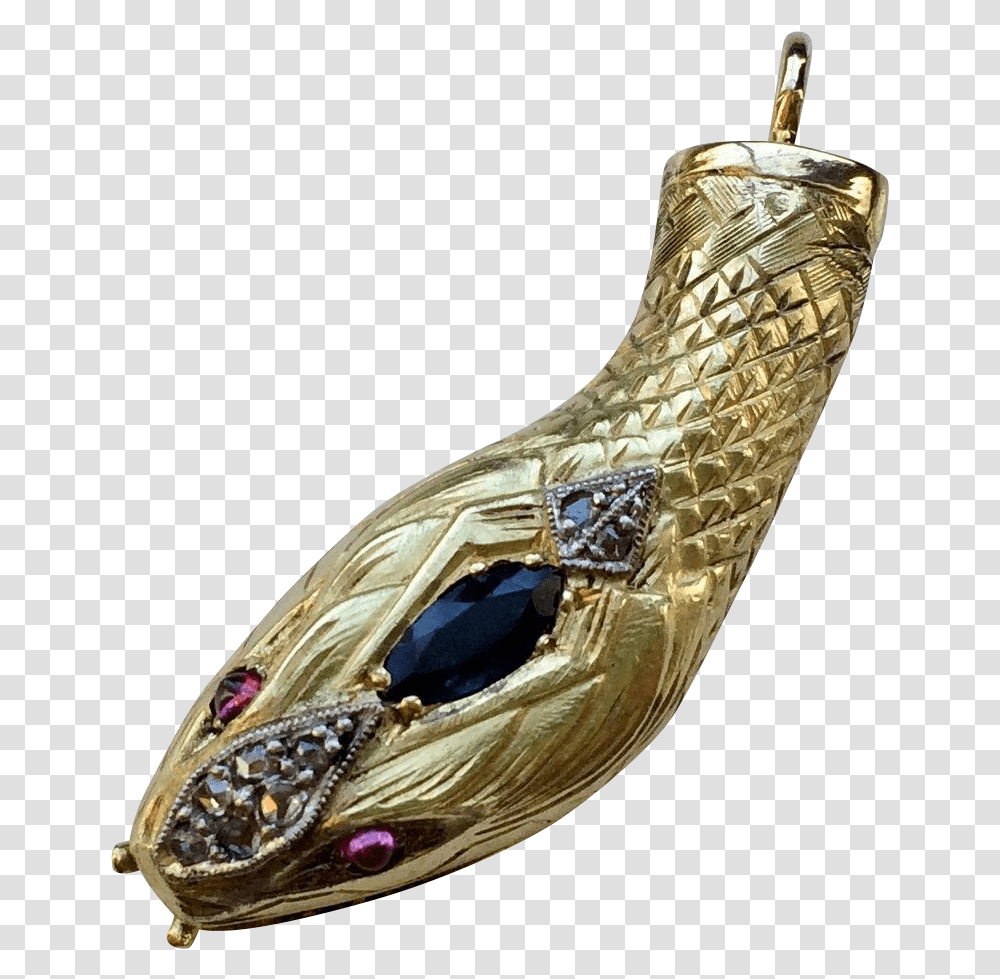 Download Hd 18k Gold Victorian Serpentsnake Head Charm 18k Snake Head, Diamond, Gemstone, Jewelry, Accessories Transparent Png