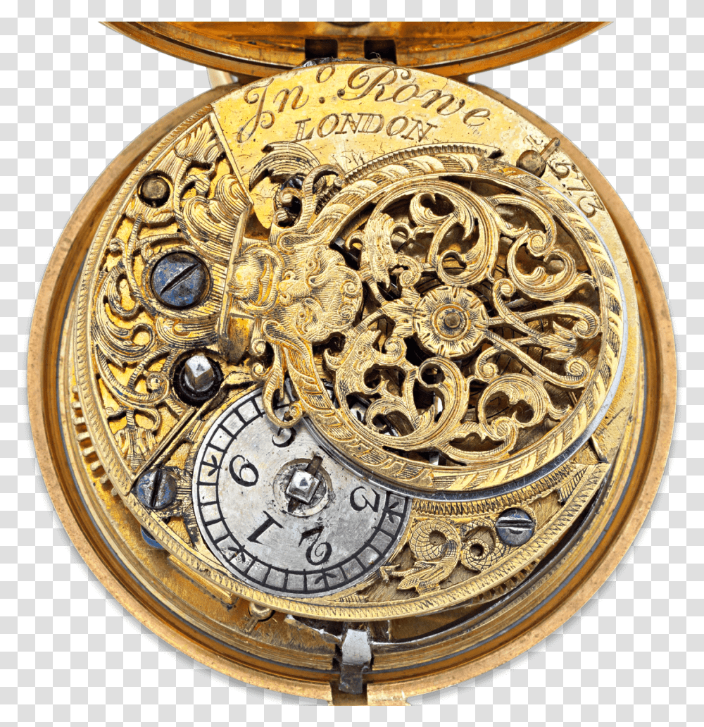 Download Hd 18th Century English Gold Pocket Watch Pocket Brass, Chandelier, Lamp, Wristwatch Transparent Png