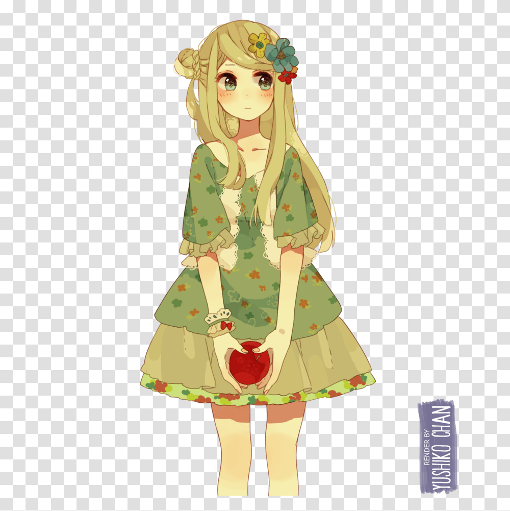 Download Hd 20 Render Anime Girl Background Of Anime, Dress, Clothing, Apparel, Person Transparent Png